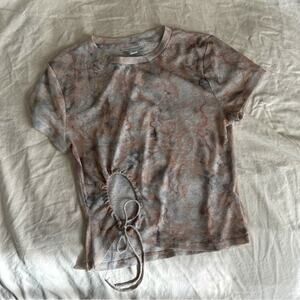 Topshop Dyed Y2K Cut Out Tee